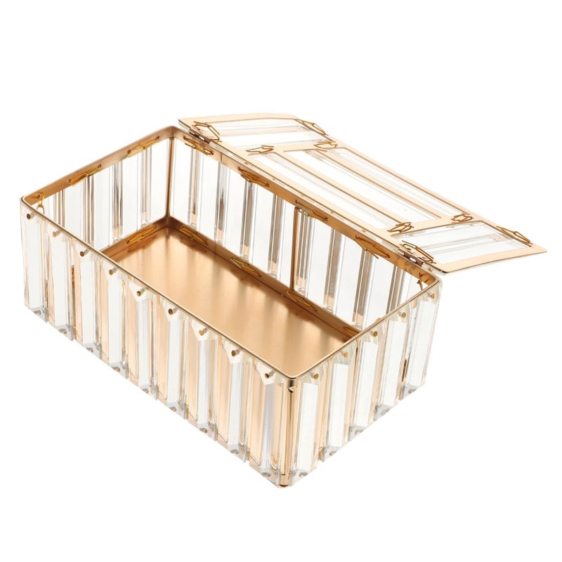 Elegant Crystal Tissue Box Cover Stylish And Convenient Tissue Holder For Home Bathroom And Dining Room Decoration Smooth Surface - Image 2