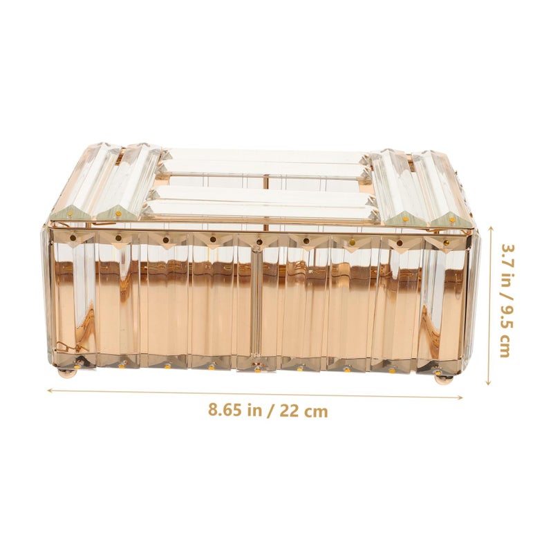 Elegant Crystal Tissue Box Cover Stylish And Convenient Tissue Holder For Home Bathroom And Dining Room Decoration Smooth Surface - Image 3