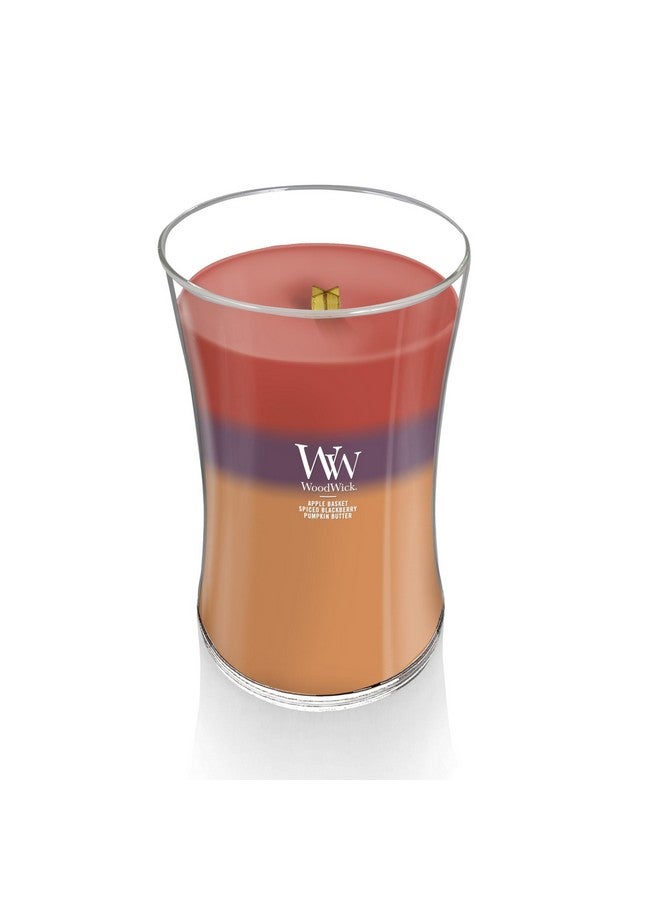 WoodWick شمعة وود ويك الكبيرة على شكل ساعة رملية حصاد الخريف ثلاثية 21.5 أونصة - Image 2