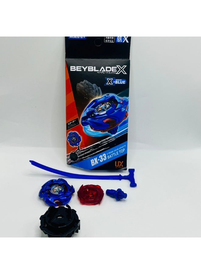 BeyBlade BX-33 Gyro Spinning Top Battle Top, Blue, with Launcher, Ages 6 and Up - Image 2