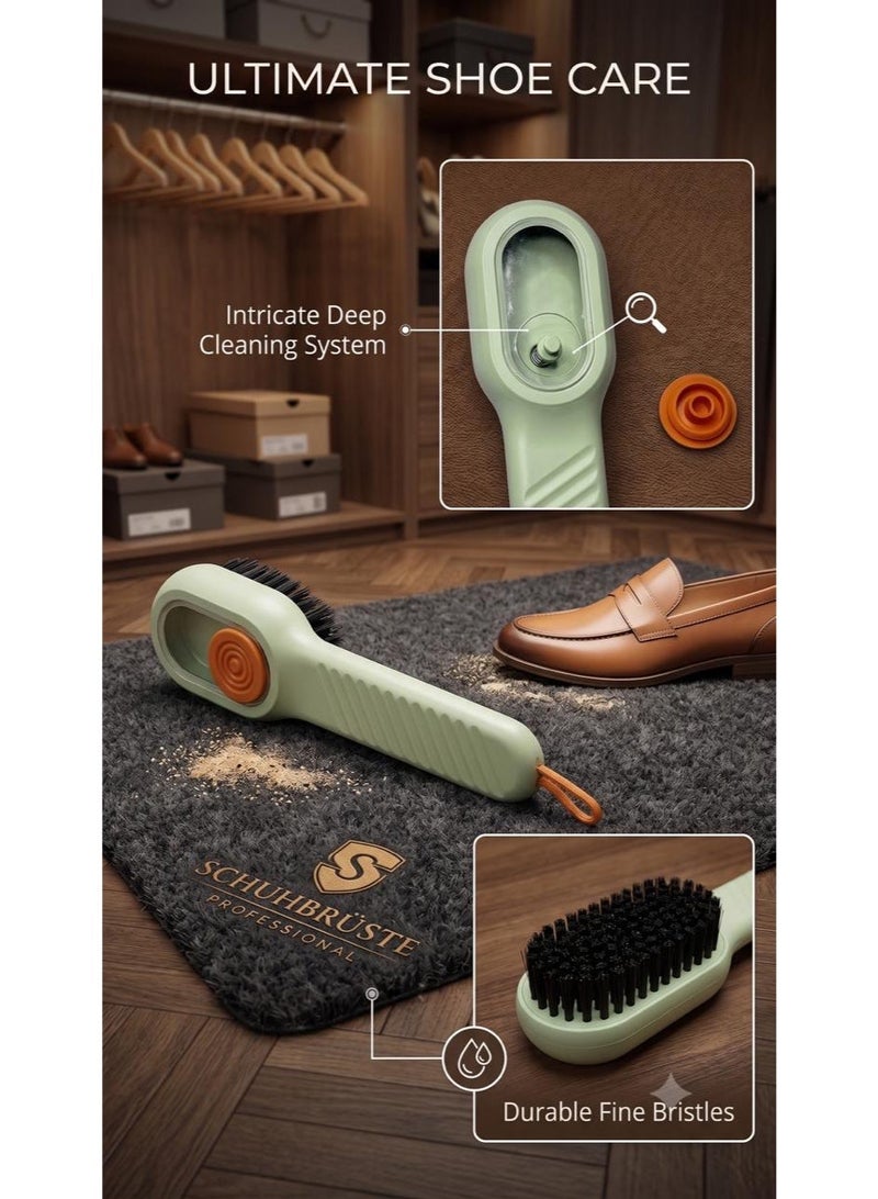 Multifunctional Liquid Dispensing Cleaning Brush Set for Shoes & Household, 2-Piece - White & Green - Image 4