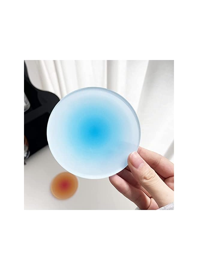 The Bros 4 Pcs Colorful Acrylic Round Non-Slip Coasters, 3.8 Inch Cute Coasters for Coffee, Tea, and Water Cups - Image 4