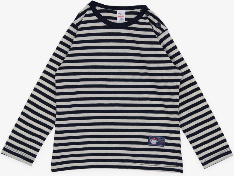 Breeze Baby Boy Long Sleeve T-Shirt with Patchwork Hat Puppy Printed 9 Months-3 Years, Navy Blue  - Image 1