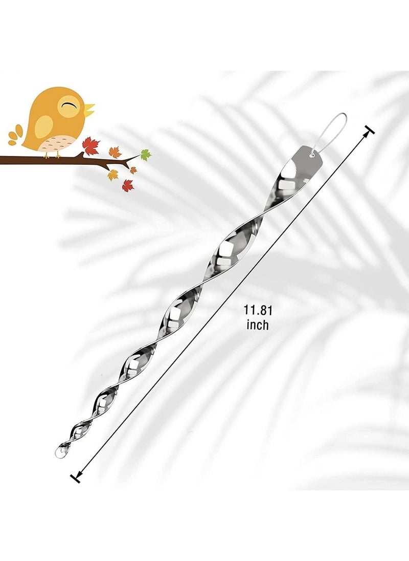 URbazaar - Large Bird Repellent Reflective Scare Rods - Ornamental Spinner Deterrent Control Device - Keeps Birds Away - Bonus Replacement String Included - (8 Pack) - Image 1