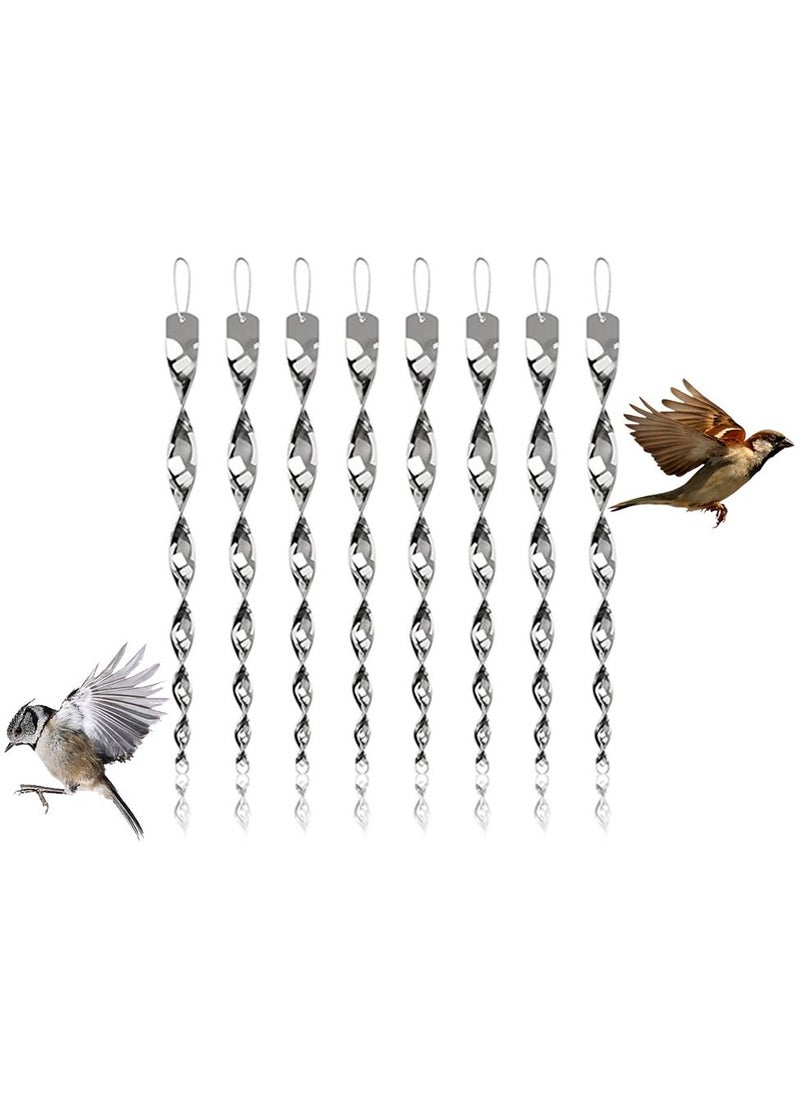 URbazaar - Large Bird Repellent Reflective Scare Rods - Ornamental Spinner Deterrent Control Device - Keeps Birds Away - Bonus Replacement String Included - (8 Pack) - Image 1