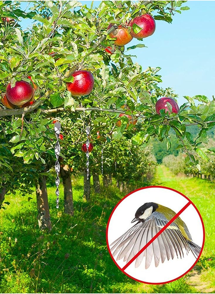 URbazaar - Large Bird Repellent Reflective Scare Rods - Ornamental Spinner Deterrent Control Device - Keeps Birds Away - Bonus Replacement String Included - (8 Pack) - Image 1