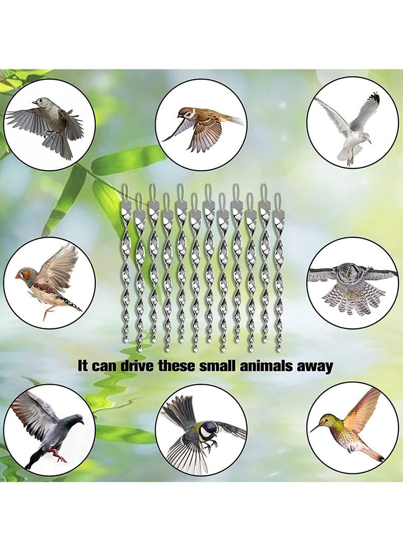 URbazaar - Large Bird Repellent Reflective Scare Rods - Ornamental Spinner Deterrent Control Device - Keeps Birds Away - Bonus Replacement String Included - (8 Pack) - Image 1