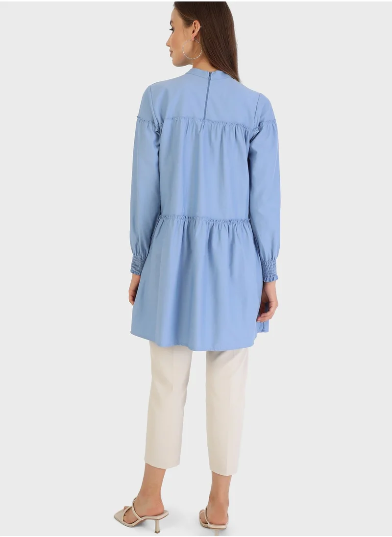 Refka by modanisa Balloon Sleeve Pleat Detail Tunic