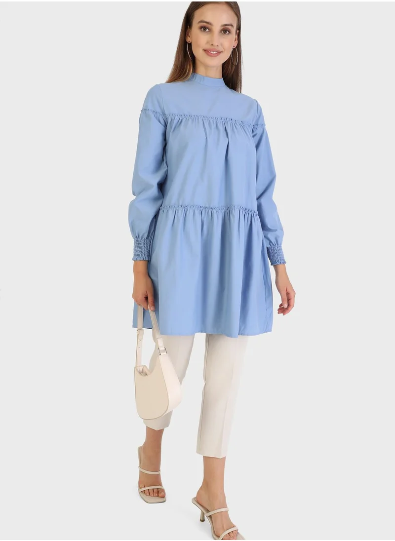 Refka by modanisa Balloon Sleeve Pleat Detail Tunic