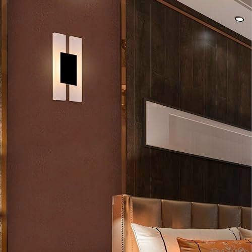 Groeien 15 Watts Pack of 2 Rectangular LED Bedside Fancy Acrylic Wall Lighting Fixtures for Living Room, Bathroom, Bedroom (2) - Image 3