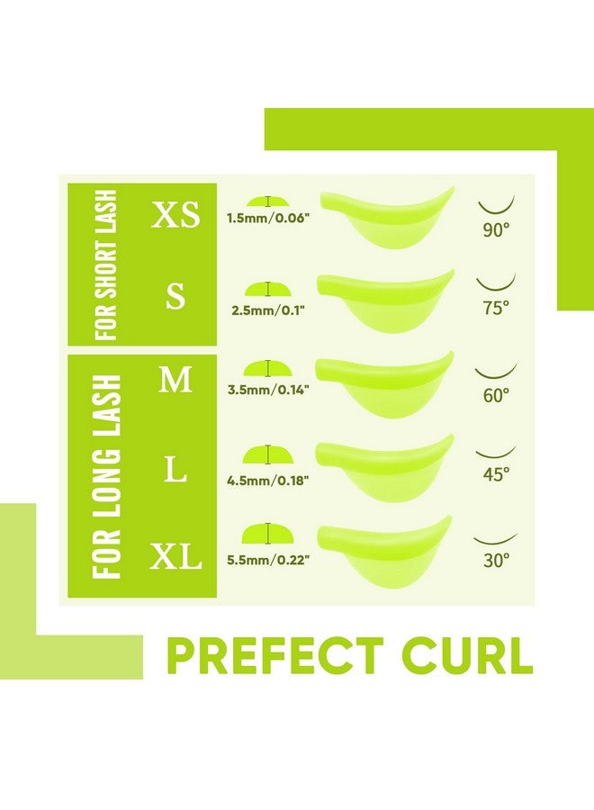 پيرمانيا وسادات تجعيد الرموش، 10 قطع/5 أحجام من بيرمانيا لطقم تجعيد الرموش، قابلة لإعادة الاستخدام وناعمة C & D، قضيب رفع الرموش، أداة تجميل المكياج، وسادات رفع الرموش (أصفر) - Image 3