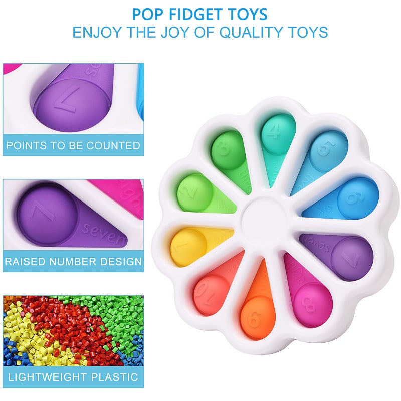 AFLUODN Pop Fidget Sensory Toys for Toddlers 1-3, Montessori Toys for 1 2 3 Year Old, Toddlers Push and Popping Bubbles Digits Number Learning Sensory Preschool Toy - Image 3