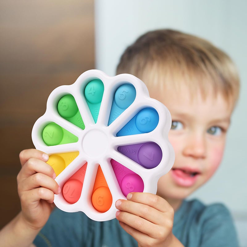 AFLUODN Pop Fidget Sensory Toys for Toddlers 1-3, Montessori Toys for 1 2 3 Year Old, Toddlers Push and Popping Bubbles Digits Number Learning Sensory Preschool Toy - Image 5