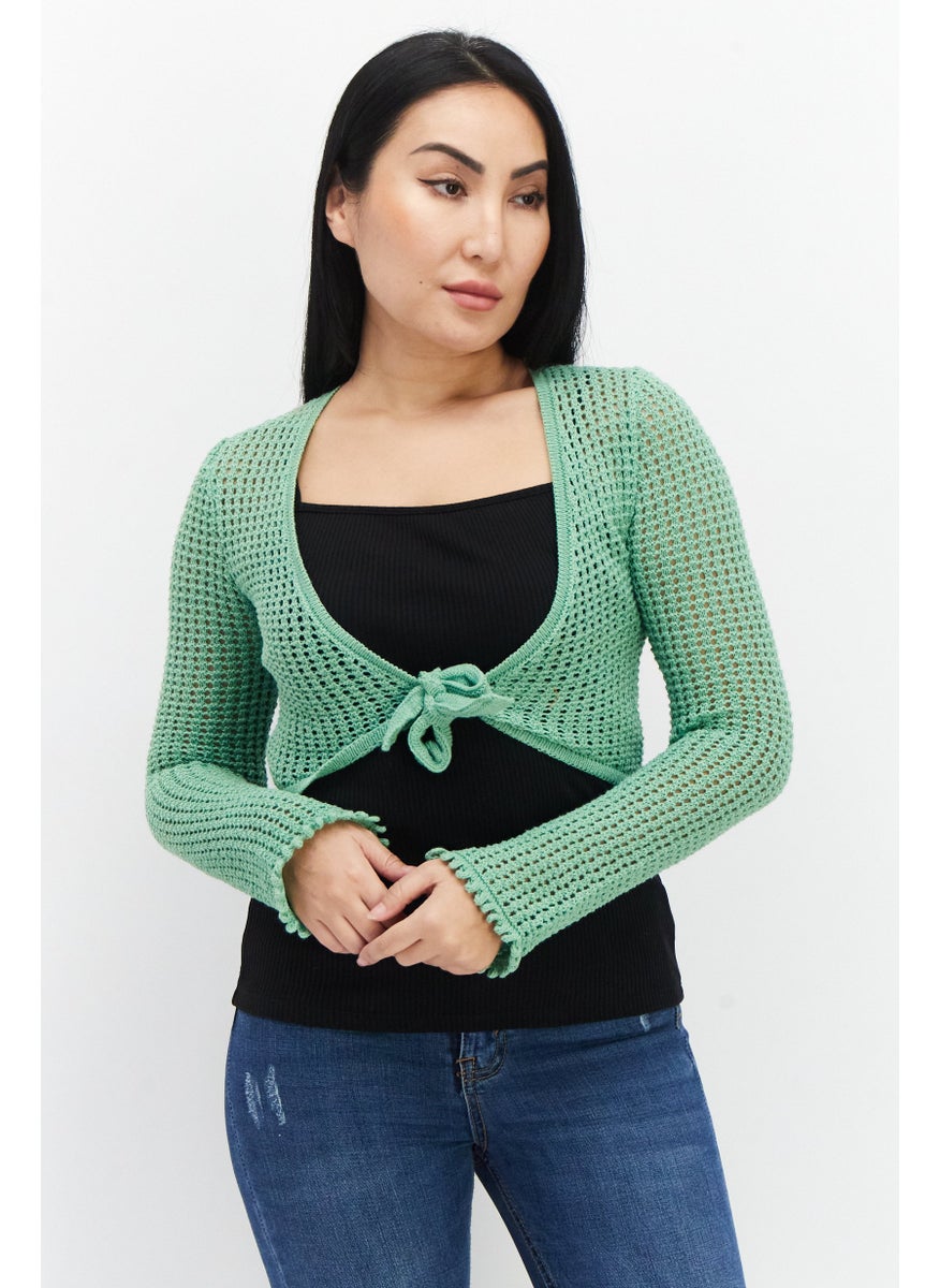 Women Split Neck Long Sleeves Knitted Blouse,  Green - pzsku/Z603AC0CA56F3B13C6C9CZ/45/_/1726108874/cad16899-860e-44e7-8ed5-6aba38348468