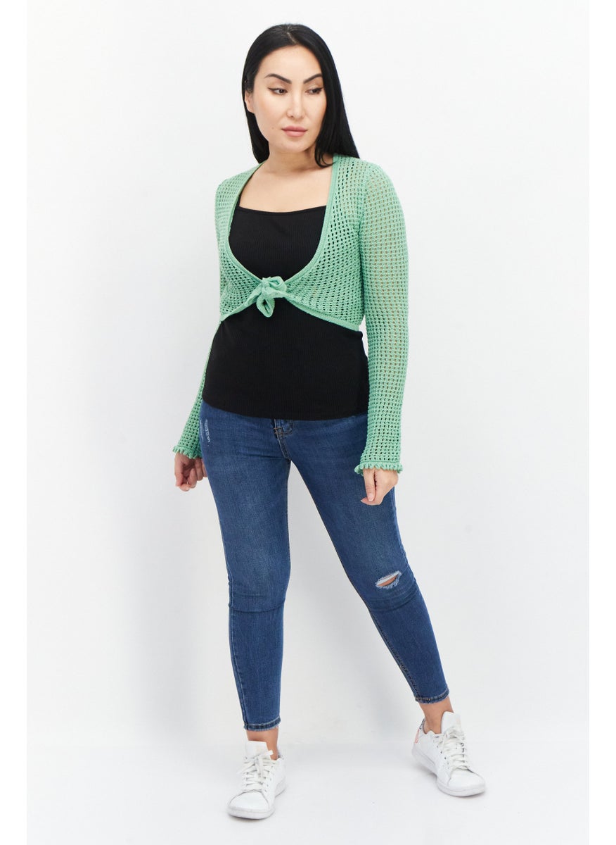 Women Split Neck Long Sleeves Knitted Blouse,  Green - pzsku/Z603AC0CA56F3B13C6C9CZ/45/_/1726108880/188710e9-71e4-4c09-a559-41aaae93309f