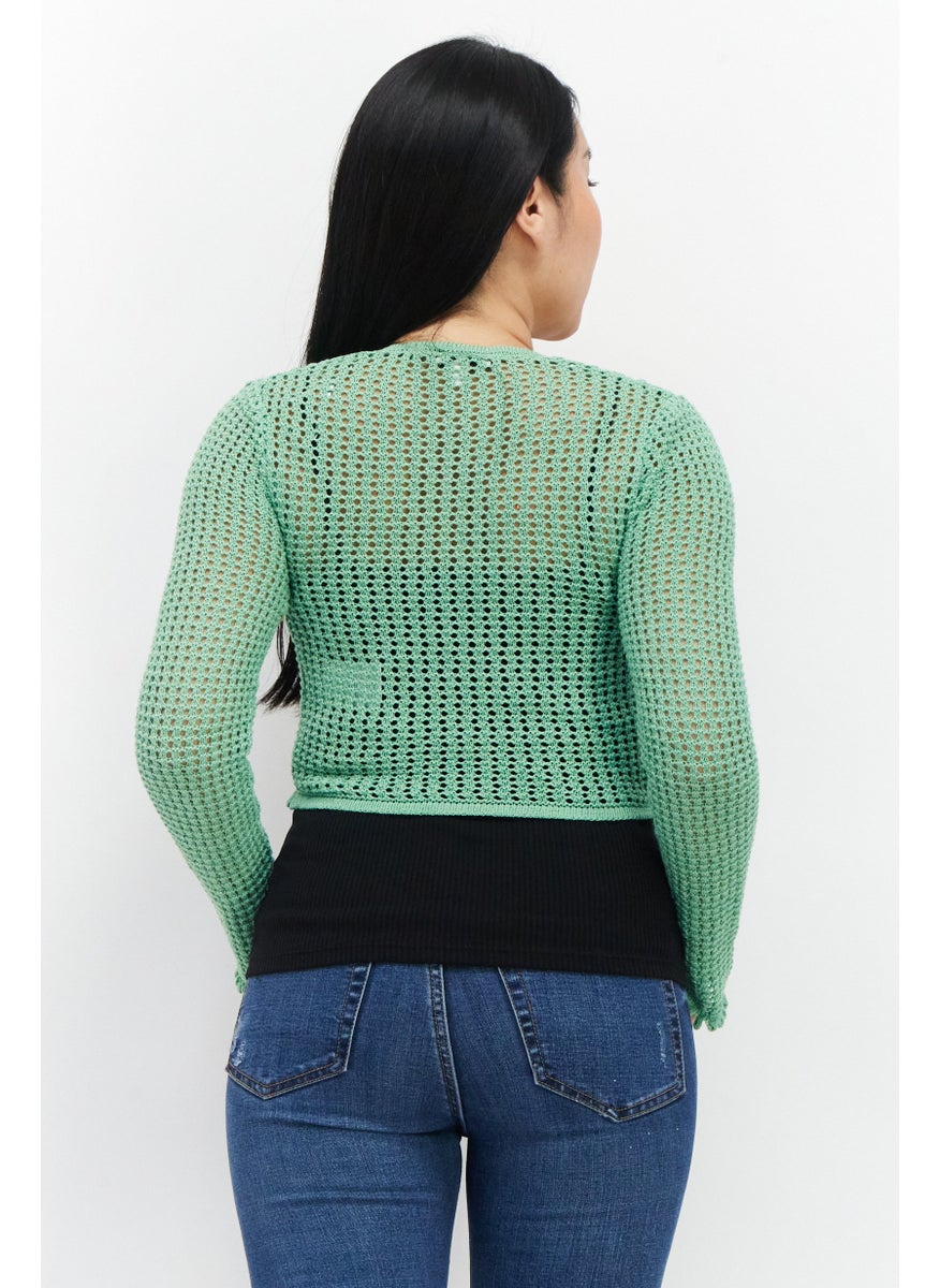 Women Split Neck Long Sleeves Knitted Blouse,  Green - pzsku/Z603AC0CA56F3B13C6C9CZ/45/_/1726108887/edfee8b7-4c2b-4c80-a2c4-27b78b424d71