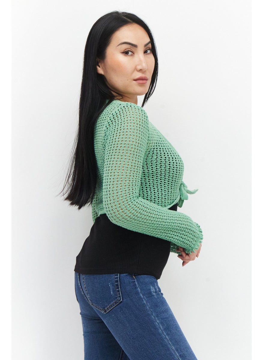 Women Split Neck Long Sleeves Knitted Blouse,  Green - pzsku/Z603AC0CA56F3B13C6C9CZ/45/_/1726108896/739d32c6-a527-49b2-a165-15707ce168ff