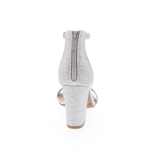 TOP Moda Hannah-1 Ankle Strap Dressy High Heel Sandal, Non-slip Sole, For Wedding, Party, Prom, Evening Wear, or Any Occasion, Sleek Style Block Heel Sandals, Silver Glitter, 6.5 - Image 5