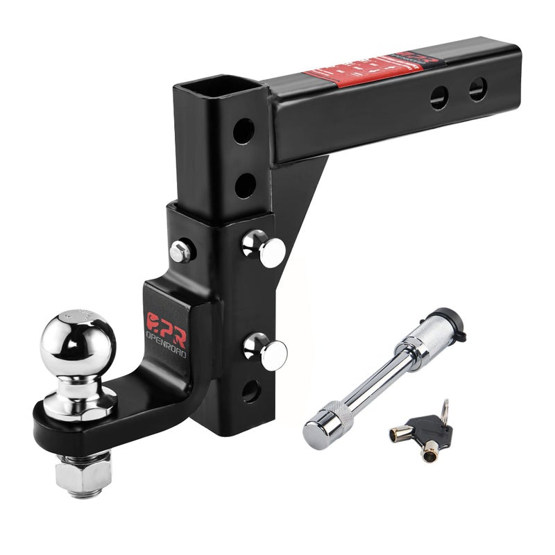 OPENROAD Adjustable Trailer Hitch Ball Mount - Fits 2-Inch Receiver, 2" Tow Balls, 7500lbs, 9-1/2" Drop/ 8-1/4" Rise, Heavy Duty Truck Hitch with Pin Lock - Image 1
