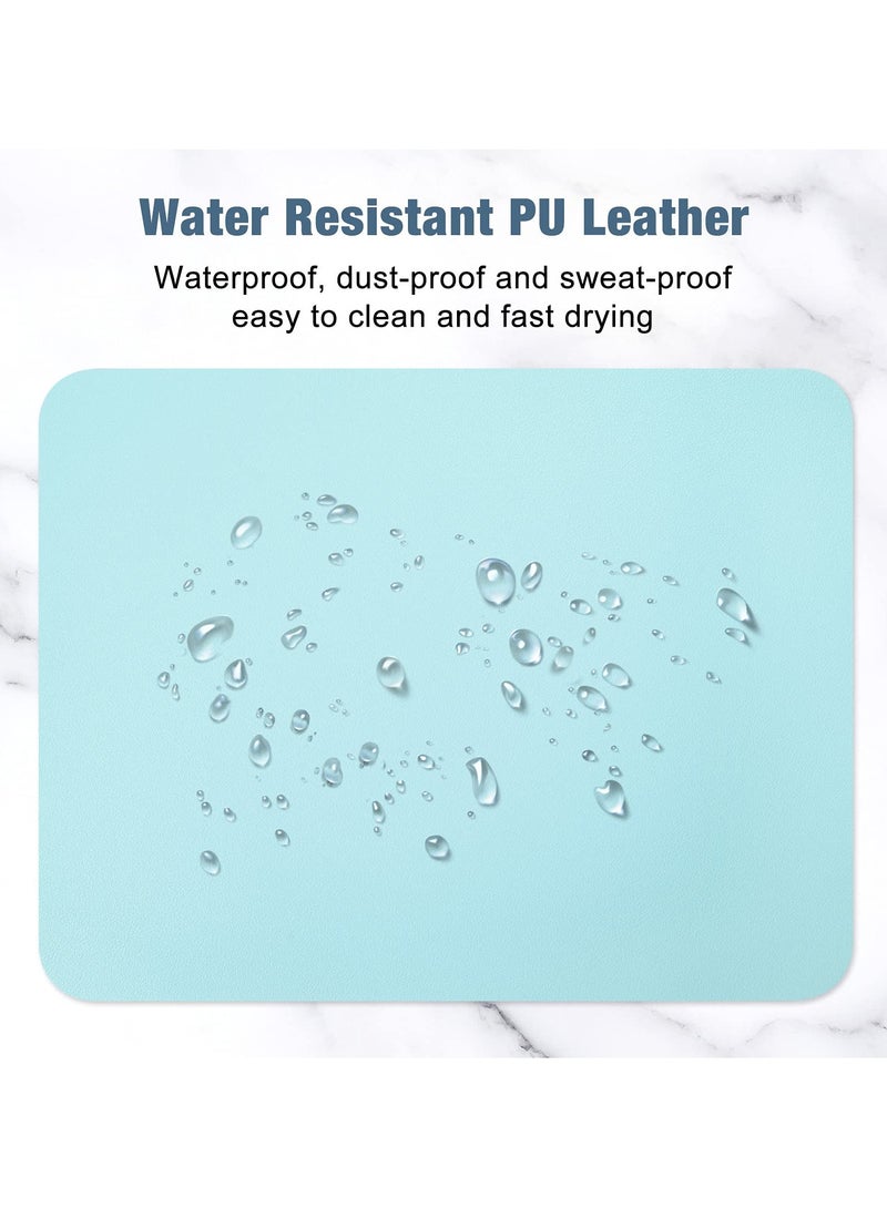 KASTWAVE Mouse Pad, Double-Sided PU Leather Small Round Mousepad 10.2 x 8.7 Inch, Anti-Slip Waterproof Pretty Lovely Mouse Mat for Office Home Gaming Laptop Men Women Kid(Green Blue) - Image 4