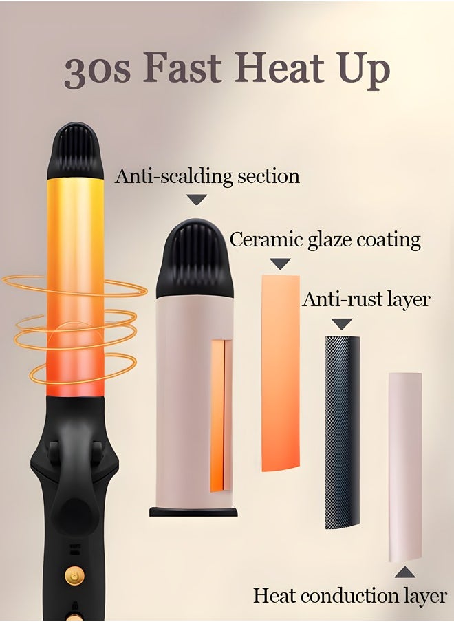 ONE AG ANT - [Upgrade] 2 In 1 Wireless Hair Curling Irons, Portable Mini Ceramic Ionic Straightening Comb and curler 2 in 1, Thermal Brush 30s Fast Heating & 3 Temp Settings & Anti-Scald - Image 1