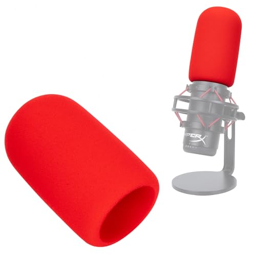 SUNMON Red Pop Filter for HyperX QuadCast - Microphone Cover Foam Noise Reduction, Hyper x Pop Filter Improved Sound Quality, Mic Windscreen Compatible With HyperX QuadCast S Microphone - Image 1