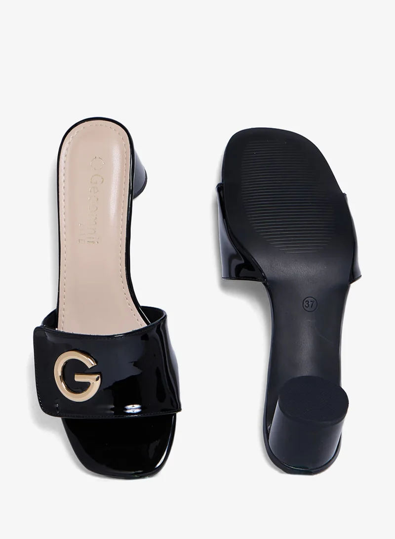 Geoomnii BLACK Geoomnii Mid Heel Sandals for Women – Comfortable Stylish Heeled Sandals for Office, Party & Daily Wear for Women | Best Price UAE
