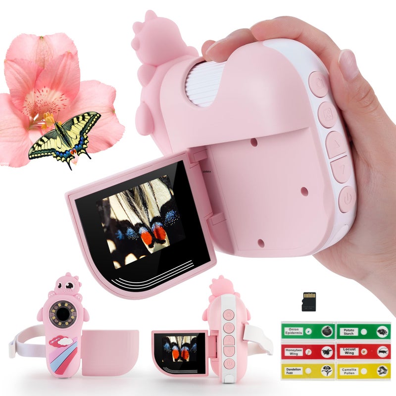 TINYLENS Dino Microscope for Kids 1000x Portable Digital Microscope Camera with 2 Screen Educational Science Kit Birthday Gifts for Kid Age 412 32GB TF Card Included - Image 4