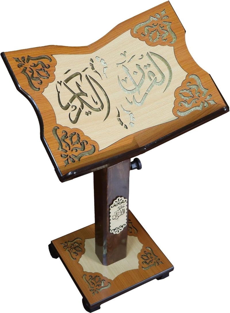 REBENUO Quran holder Turkish wooden with wheels adjustable in height large size 013 - Image 2