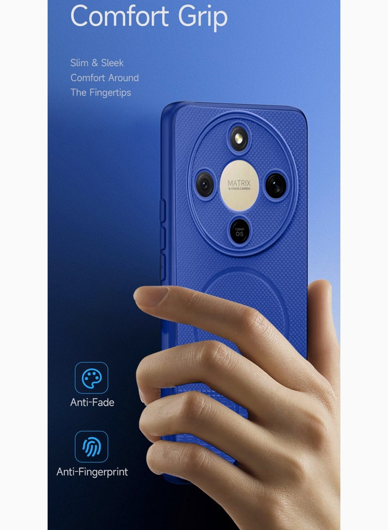 دبليو تيك غطاء حماية لهاتف Honor X9d 5G 2025 بنسيج السيليكون (MCRPSN) - أزرق داكن - Image 2