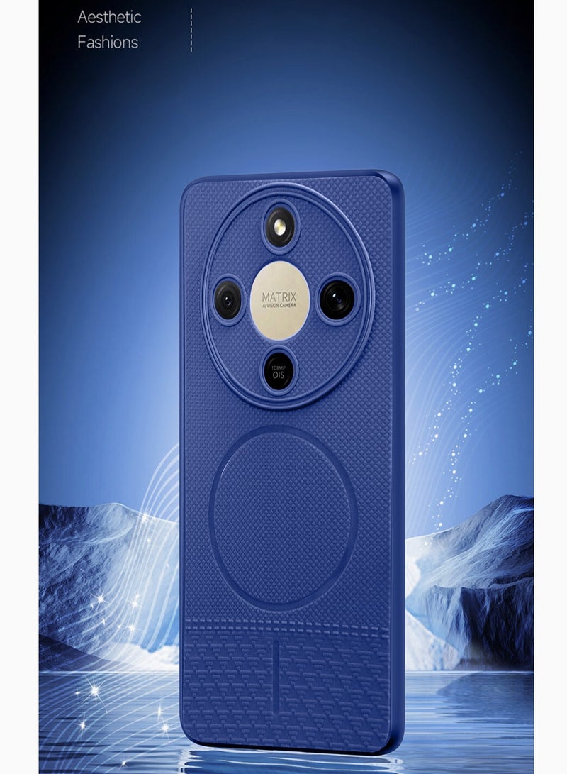 دبليو تيك غطاء حماية لهاتف Honor X9d 5G 2025 بنسيج السيليكون (MCRPSN) - أزرق داكن - Image 4