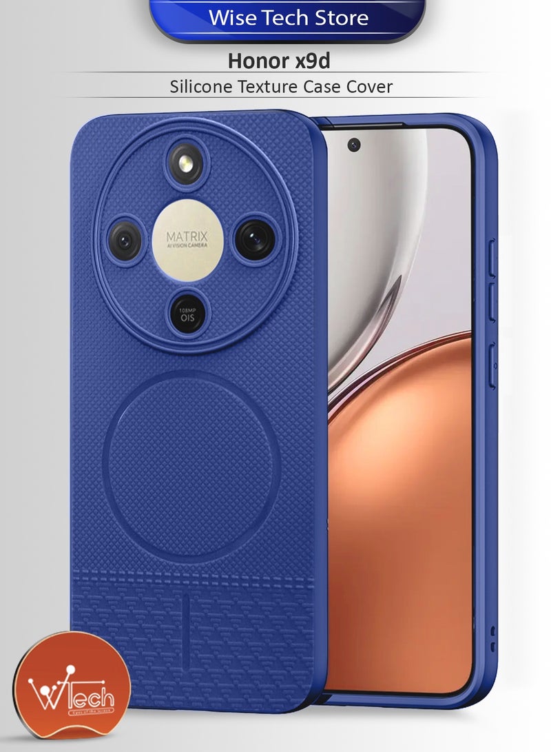 دبليو تيك غطاء حماية لهاتف Honor X9d 5G 2025 بنسيج السيليكون (MCRPSN) - أزرق داكن - Image 1