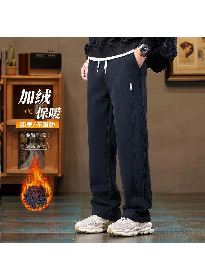 Jeep Warm Fleece-lined Thickened Men's Casual Pants Versatile Straight-leg Commuter Casual Trousers Simple Versatile Casual Men's Pants - Image 2