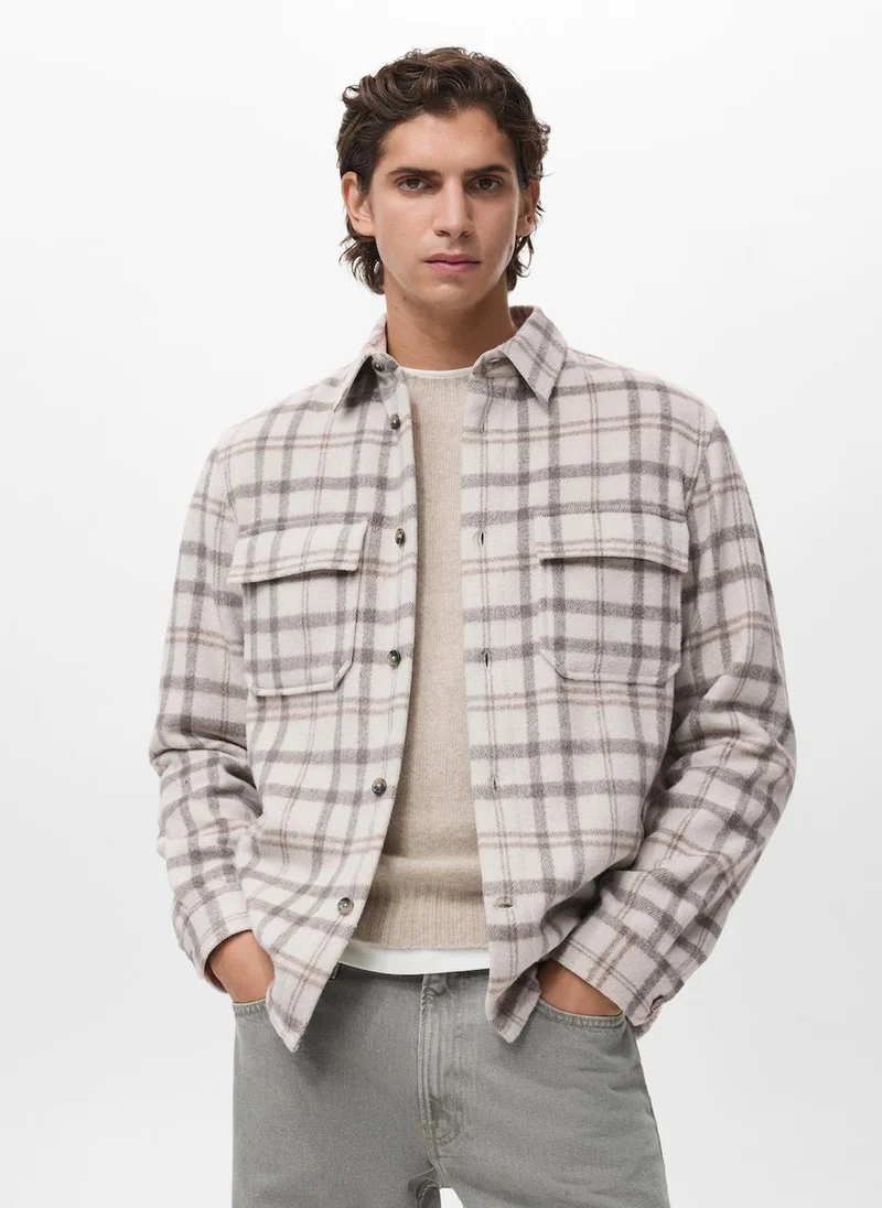 Mango Man Check flannel overshirt
