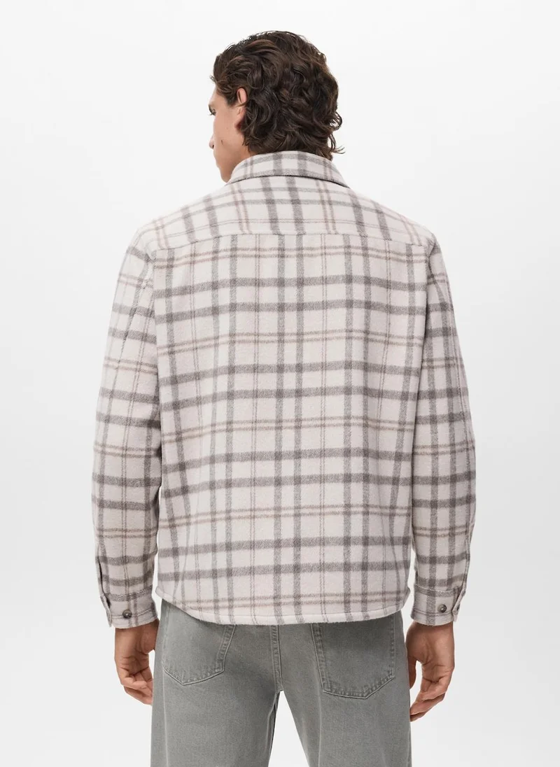 Mango Man Check flannel overshirt