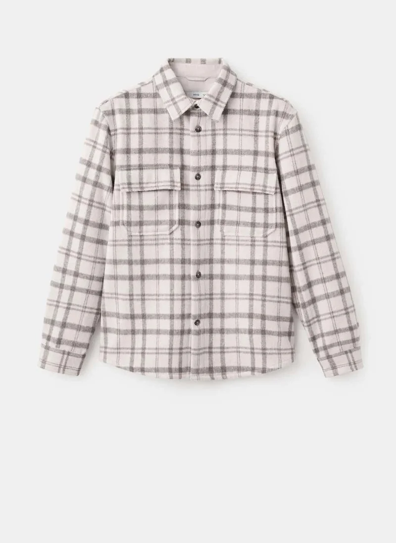 Mango Man Check flannel overshirt