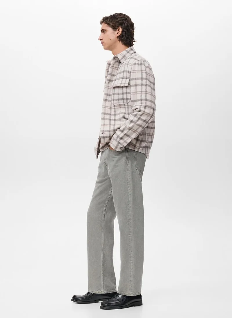 Mango Man Check flannel overshirt