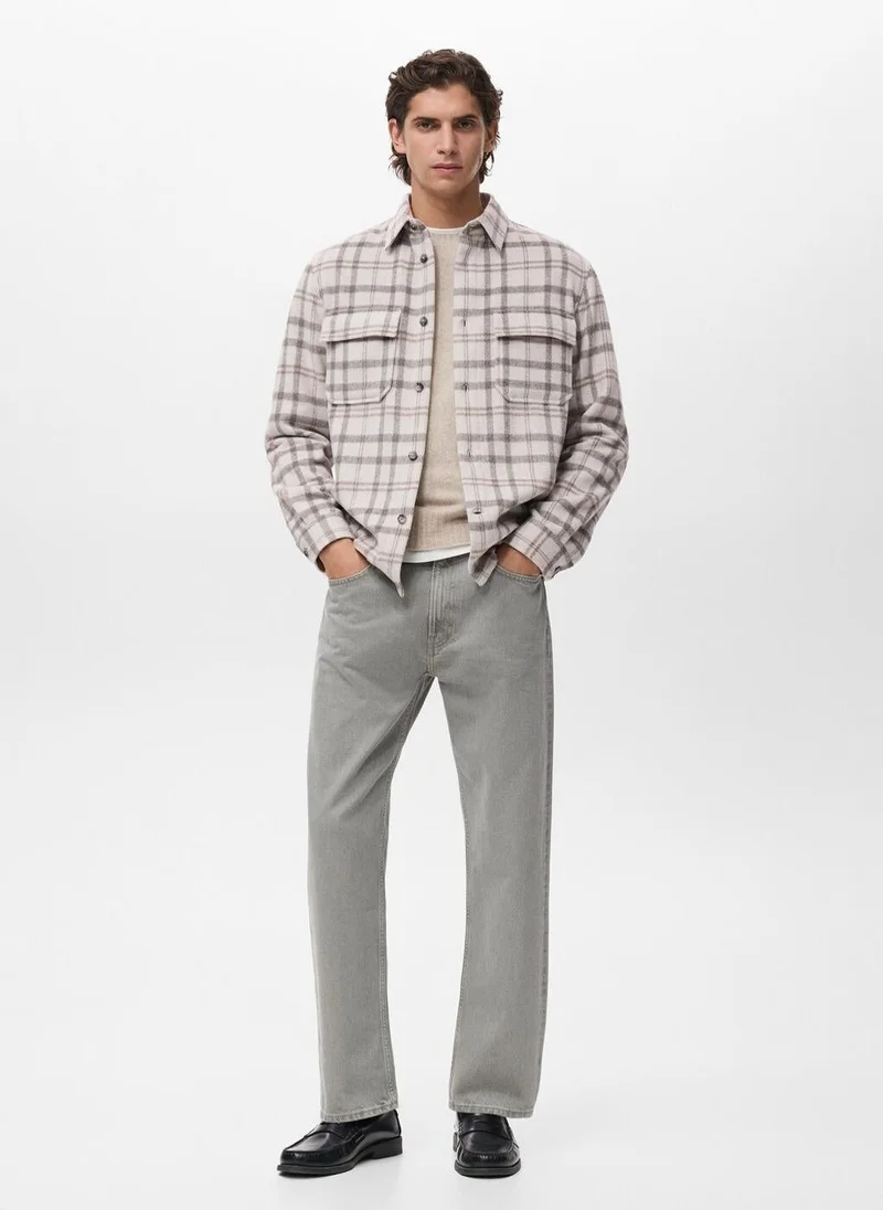 Mango Man Check flannel overshirt