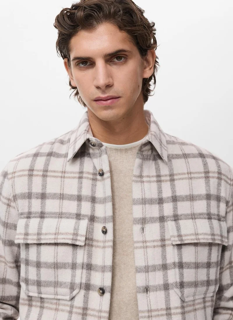 Mango Man Check flannel overshirt