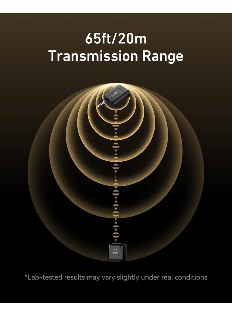 TELESIN Wireless Lavalier Microphone with Charging Case, one-Click Noise Reduction 32KHz 24Bit 22H Battery for Video Recording Type C Fit iPhone 17 16 15 14 Series/SamrtPhone/PC/Laptop/Camera - Image 4