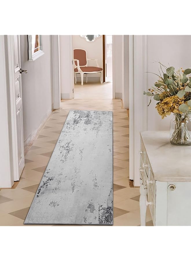 erorex Hallway Carpet Runners Rug Runners For Kitchen Non Slip Runner For Entryway Bedroom Living Room Washable Rubber Back Carpet Rug Bedroom Living Room Floor Mat Grey Cream 60 * 120Cm - Image 2