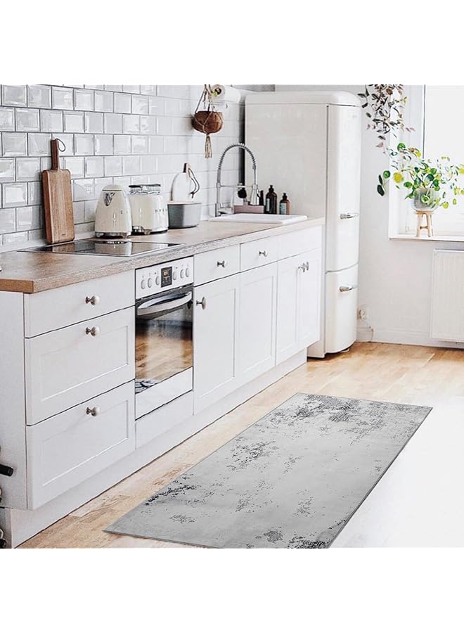 erorex Hallway Carpet Runners Rug Runners For Kitchen Non Slip Runner For Entryway Bedroom Living Room Washable Rubber Back Carpet Rug Bedroom Living Room Floor Mat Grey Cream 60 * 120Cm - Image 4