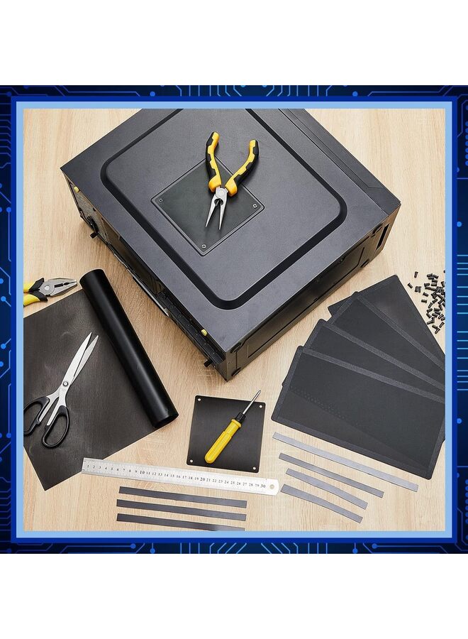 2 PCS Dust Filter PC Case Mesh Filter Cover Dustproof Mesh Filte Computer Cooler Fan Filter with 8 Magnetic Strip Strip Filter for Computer Chassis Speaker and More (Aperture: 0.8) - Image 5