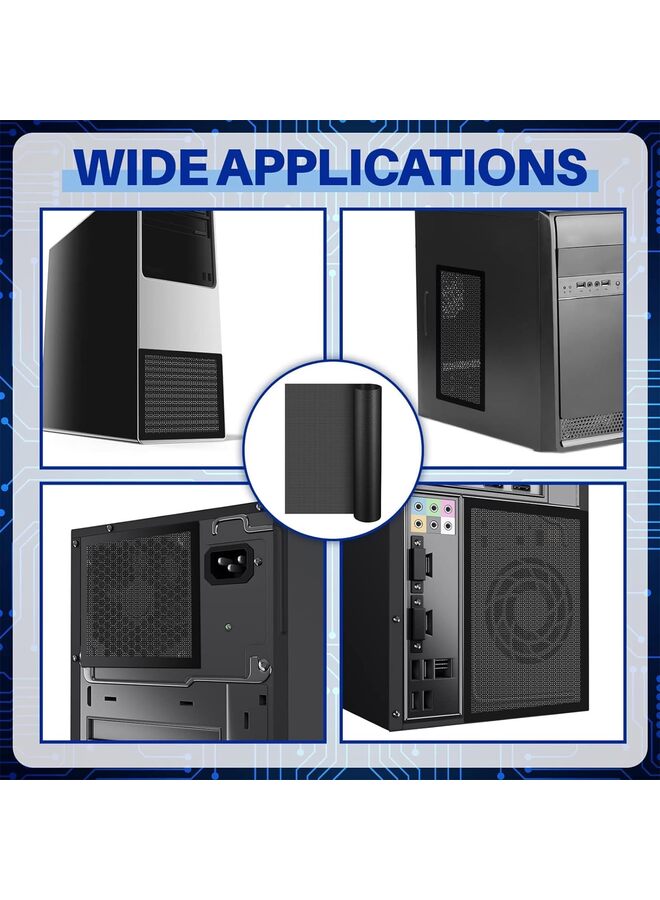 2 PCS Dust Filter PC Case Mesh Filter Cover Dustproof Mesh Filte Computer Cooler Fan Filter with 8 Magnetic Strip Strip Filter for Computer Chassis Speaker and More (Aperture: 0.8) - Image 4