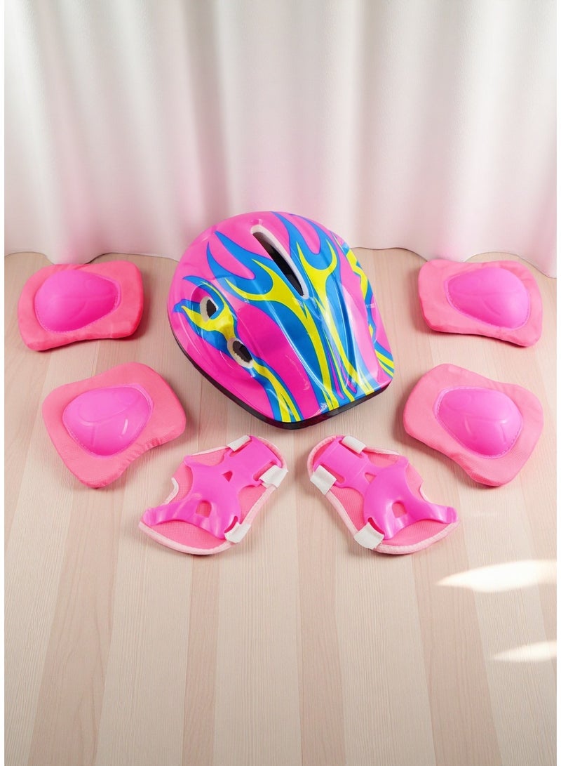 7-in-1 Kids’ Sport Protective Gear Set Helmet, Knee Pads, Elbow Pads & Wristbands Guards for Boys & Girls – Available in Pink, Red, Blue (3 Colors to Choose) - Image 5