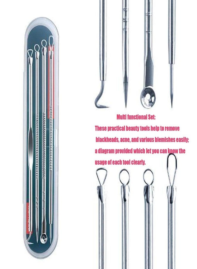 EDO MAC Blackhead Remover | Pimple Comedown Extractor Tool with Case | Whitehead Popping | Treatment for Blemish | Zit Removing for Nose Face Skin | Remover Tools Kit - Set of 4 - Image 4