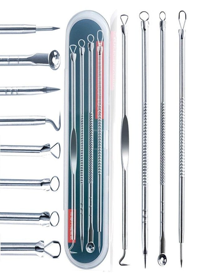 EDO MAC Blackhead Remover | Pimple Comedown Extractor Tool with Case | Whitehead Popping | Treatment for Blemish | Zit Removing for Nose Face Skin | Remover Tools Kit - Set of 4 - Image 1