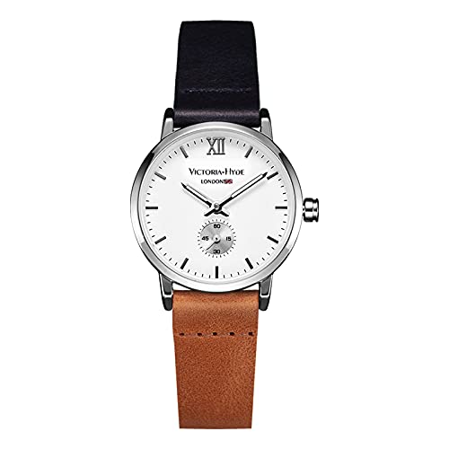 VICTORIA HYDE Retro Women Watches Small Dial Analog Quartz Detachable Genuine Leather Strap Ladies Wristwatch Gifts for Her Brown - Image 1