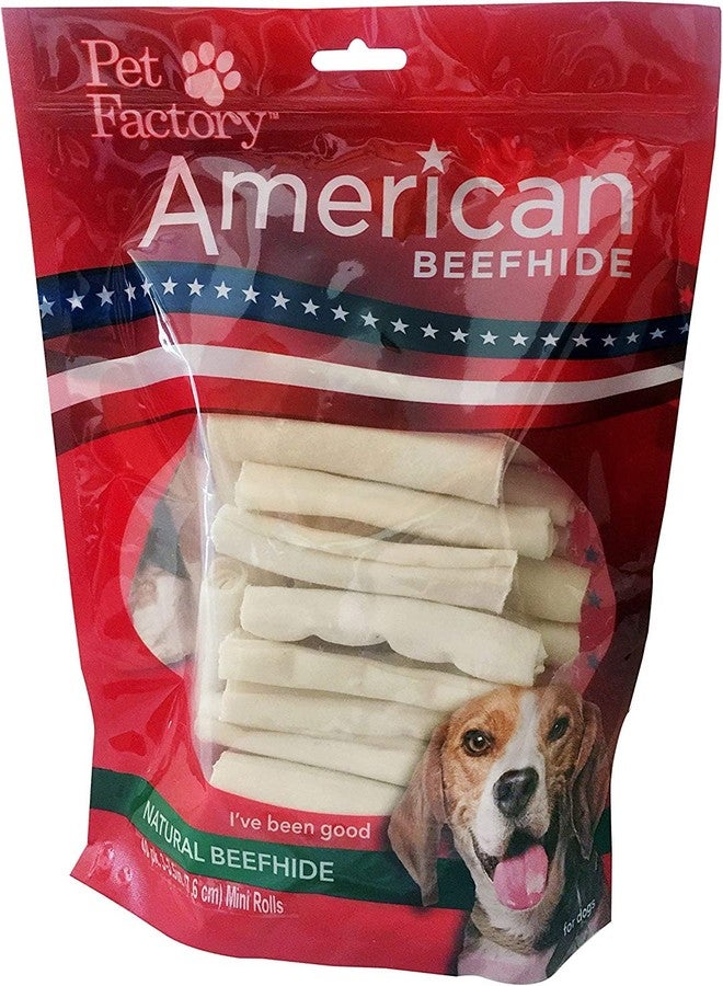 Pet Factory American Beefhide 3" Mini Rolls Dog Chew Treats - Natural Flavor, 40 Count/1 Pack - Image 1