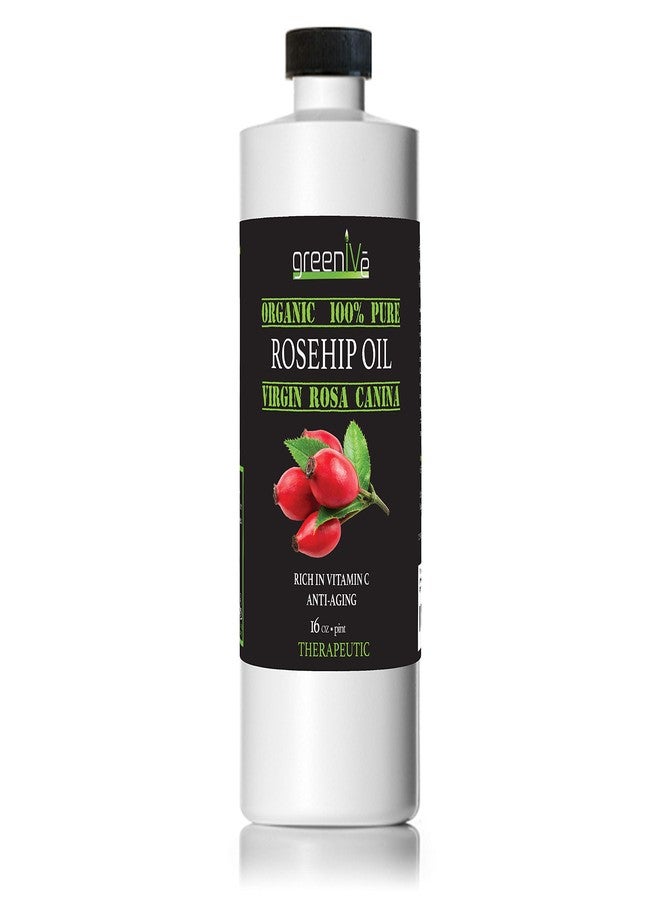 GreenIVe Organically Grown Rosehip Oil Rosa Canina 100% Pure Cold Pressed Virgin Oil Natural (16 Fl Oz) - Image 2